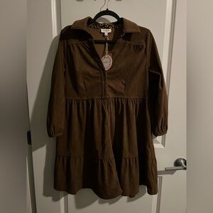 Umgee Brown Tiered Dress